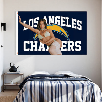 Sydney Sweeney X Los Angeles Chargers Classic Flag Custom Image