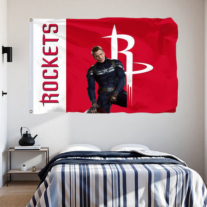 Houston Rockets Vintage Flag Custom Image