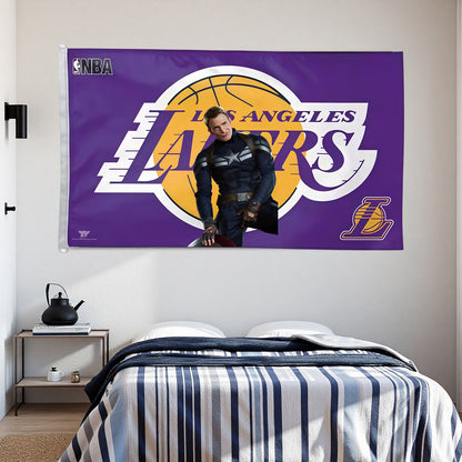 Los Angeles Lakers Purple Flag Custom Image