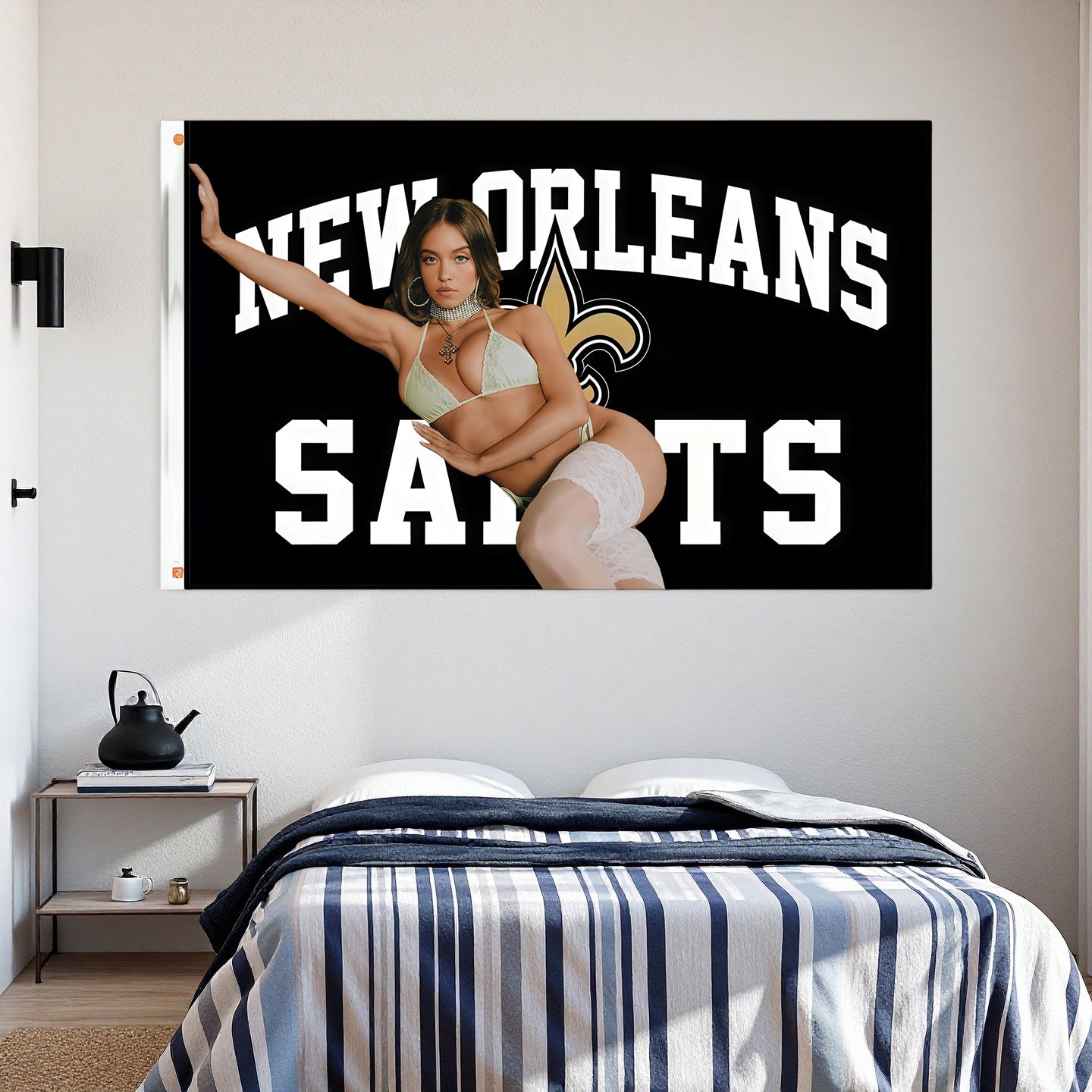 New Orleans Saints Black flag Custom Image