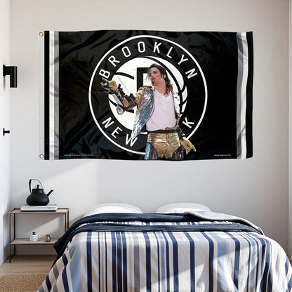 Brooklyn Nets Black Flag Custom Image