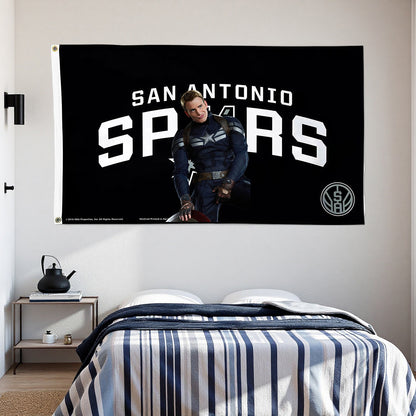 San Antonio Spurs Black Flag Custom Image