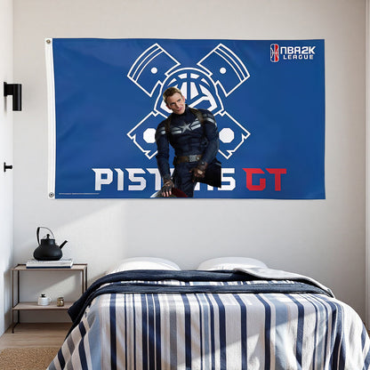 Detroit Pistons Blue Flag Custom Image