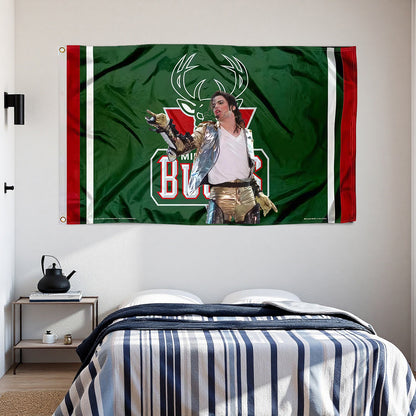Michael Jackson X Milwaukee Bucks Classic Flag Custom Image
