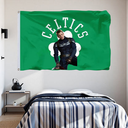 Boston Celtics Green Flag Custom Image