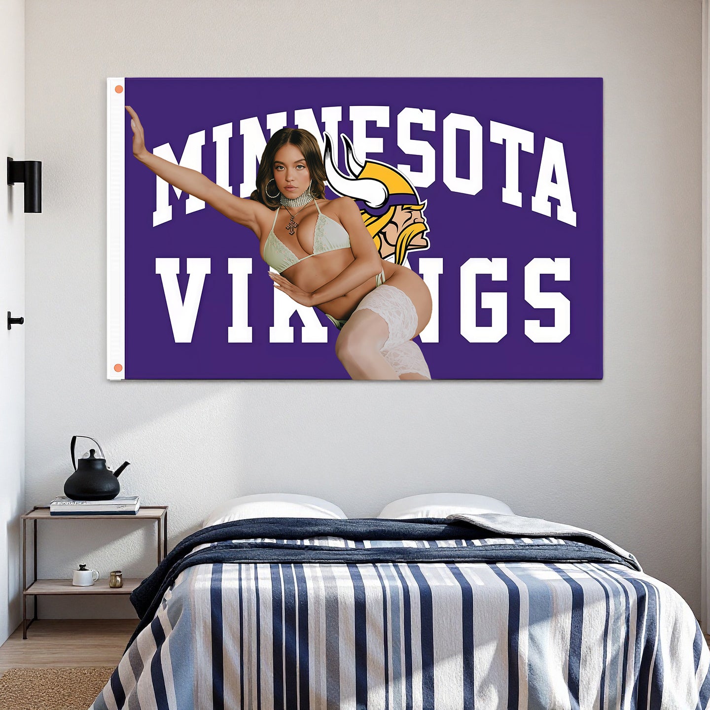 Sydney Sweeney X Minnesota Vikings Purple Flag Custom Image