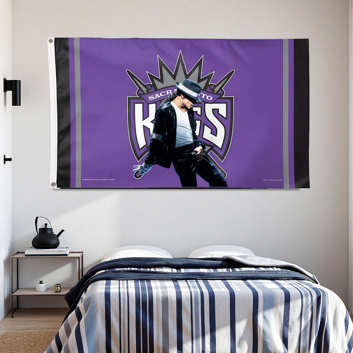 Michael Jackson X Sacramento Kings Purple Flag Custom Image