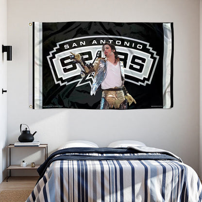 San Antonio Spurs Black Flag Custom Image
