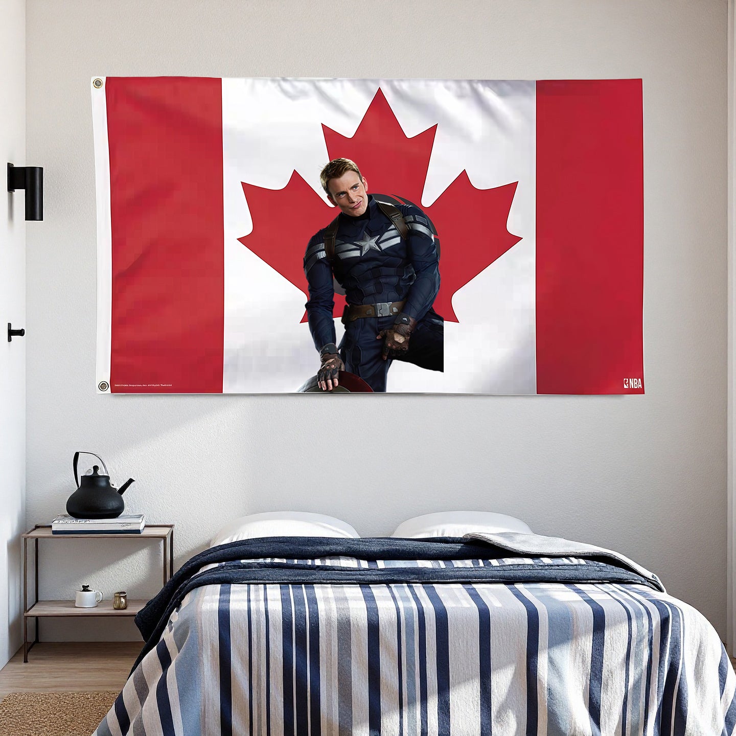 Captain America X Toronto Raptors Maple Flag Custom Image