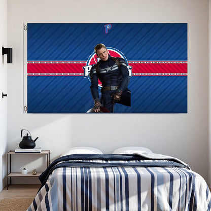 Detroit Pistons Retro Flag Custom Image