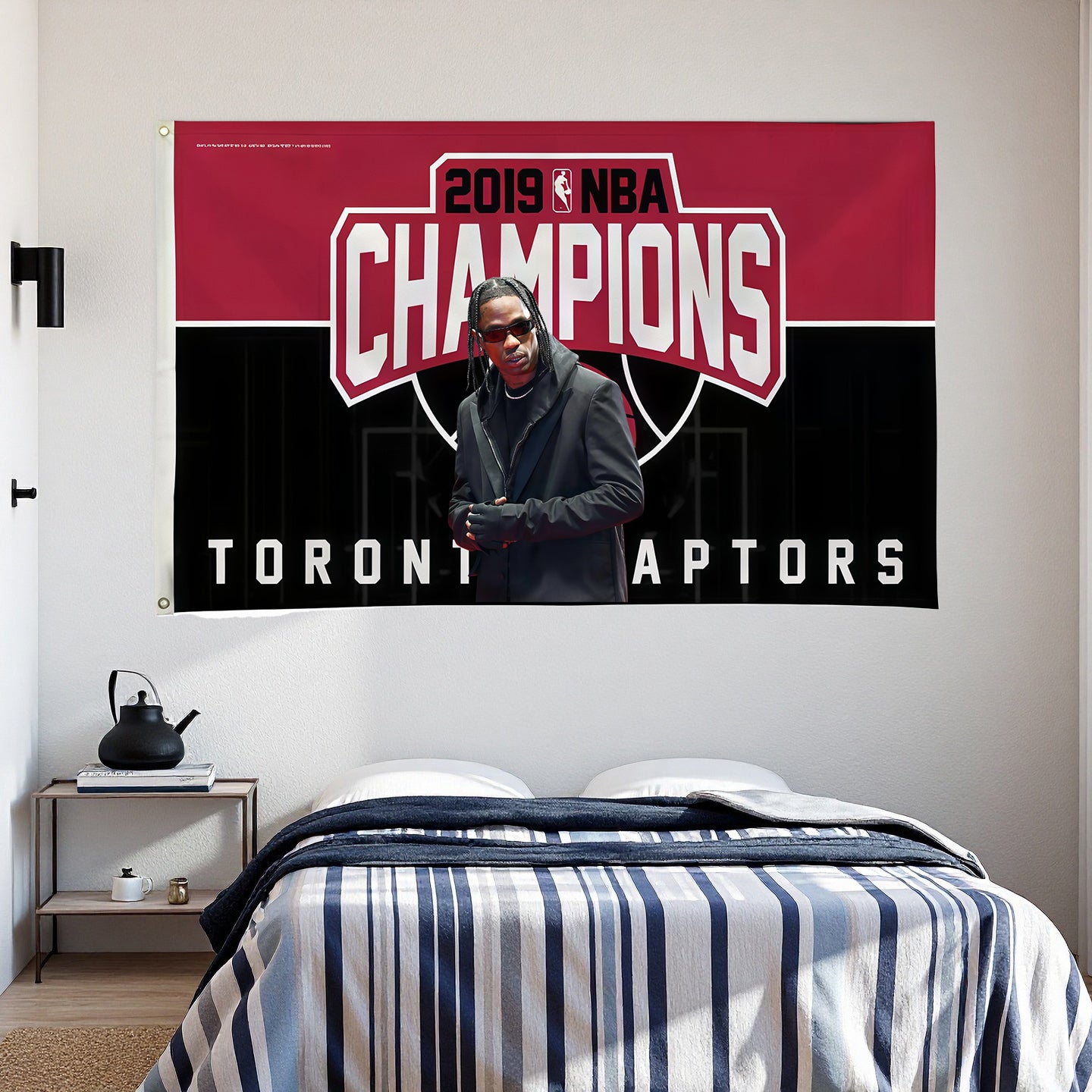 Travis Scott X Toronto Raptors Champion Flag Custom Image