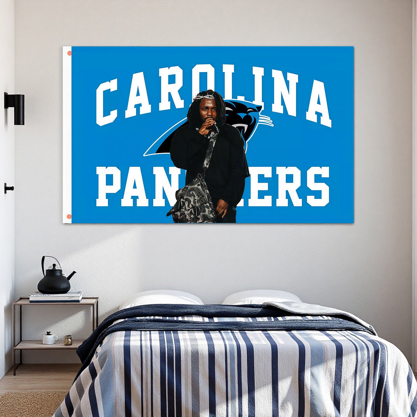 Kendrick Lamar X Carolina Panthers Blue Flag Custom Image
