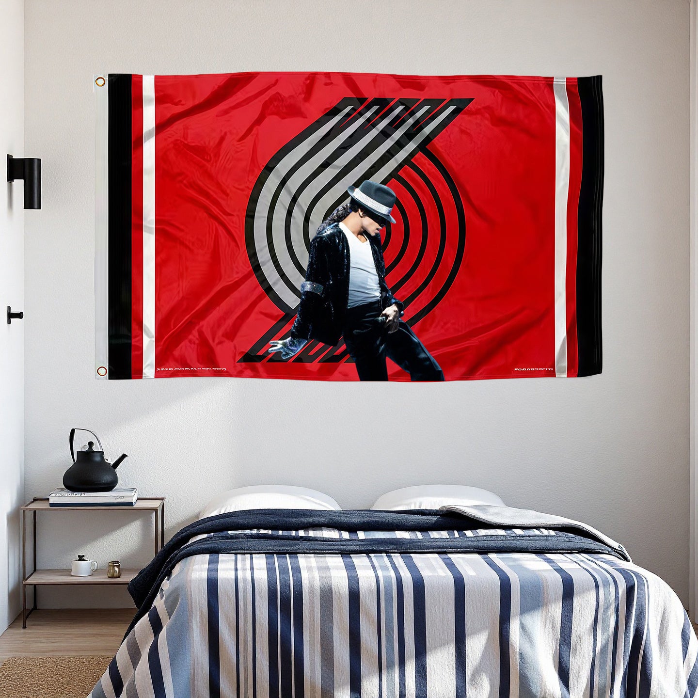 Michael Jackson X Portland Trail Blazers Classic Flag Custom Image