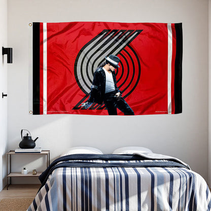 Michael Jackson X Portland Trail Blazers Classic Flag Custom Image