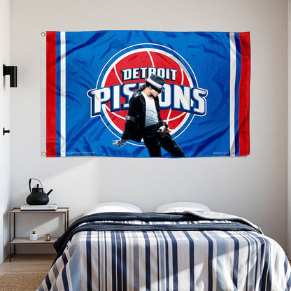 Michael Jackson X Detroit Pistons Blue Flag Custom Image