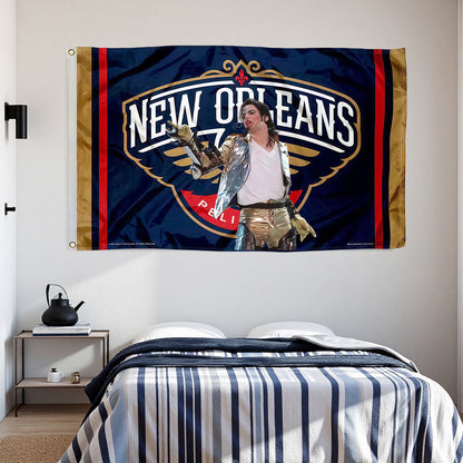 Michael Jackson X New Orleans Pelicans Classic Flag Custom Image