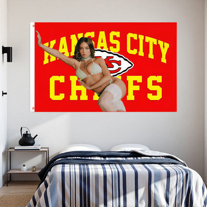 Sydney Sweeney X Kansas City Chiefs Orange Flag Custom Image