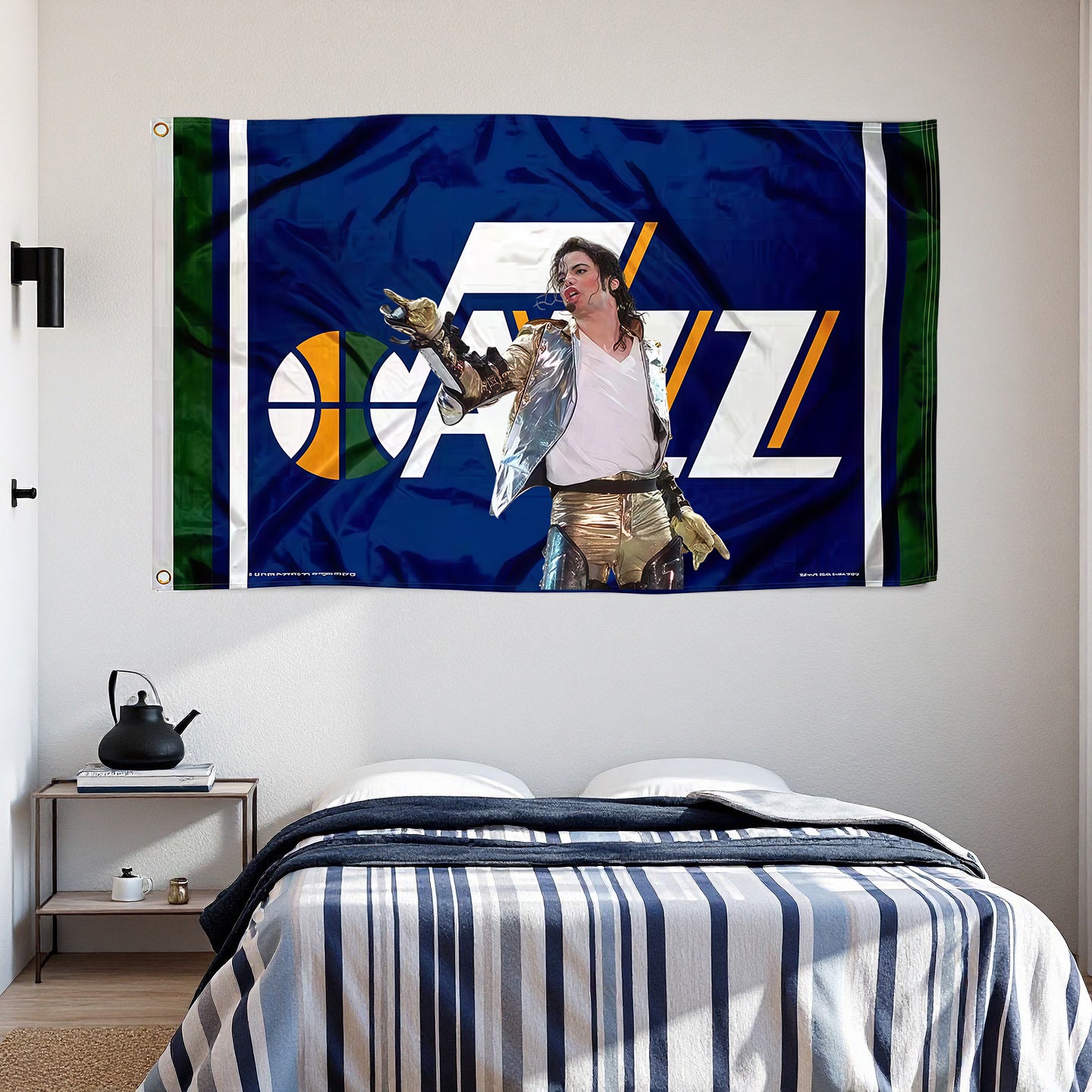 Michael Jackson X Utah Jazz Blue Flag Custom Image