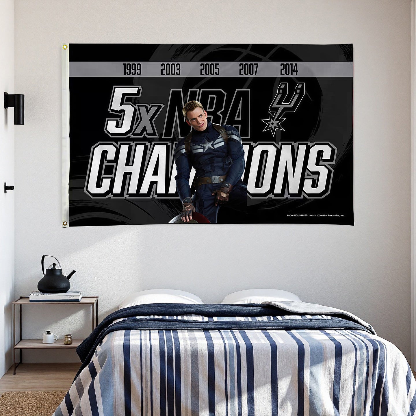 San Antonio Spurs 5 Champions Flag Custom Image
