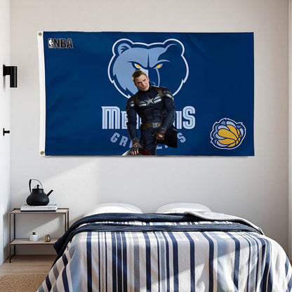 Memphis Grizzlies Vintage Flag Custom Image