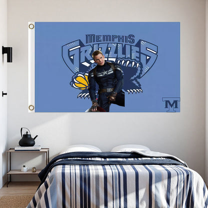 Memphis Grizzlies Blue Flag Custom Image