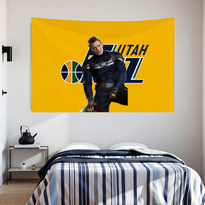 Utah Jazz Yellow Flag Custom Image