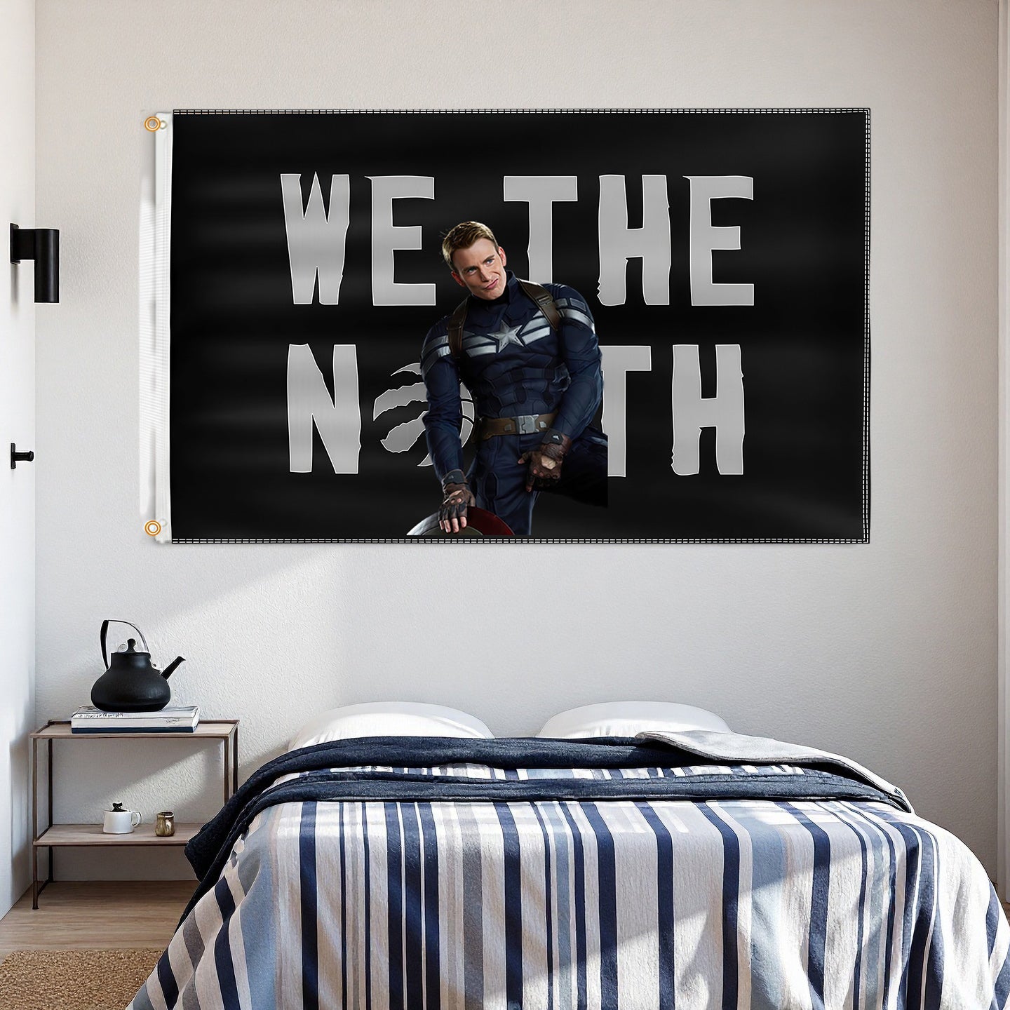 Captain America X Toronto Raptors Slogan Flag Custom Image