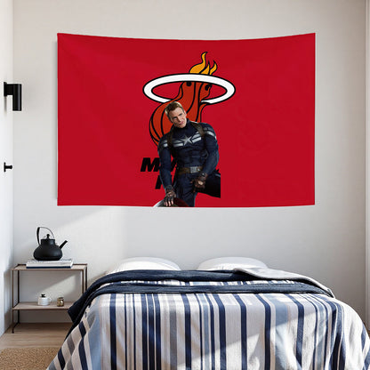 Captain America X Miami Heat Red Flag Custom Image
