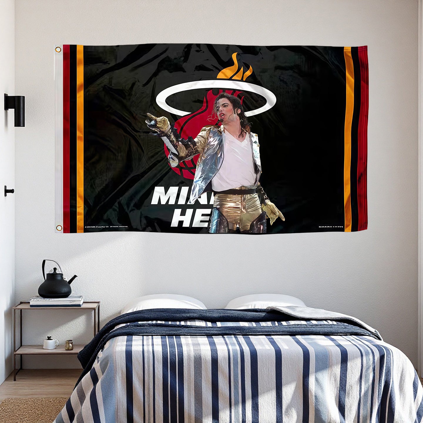 Michael Jackson X Miami Heat Black Flag Custom Image
