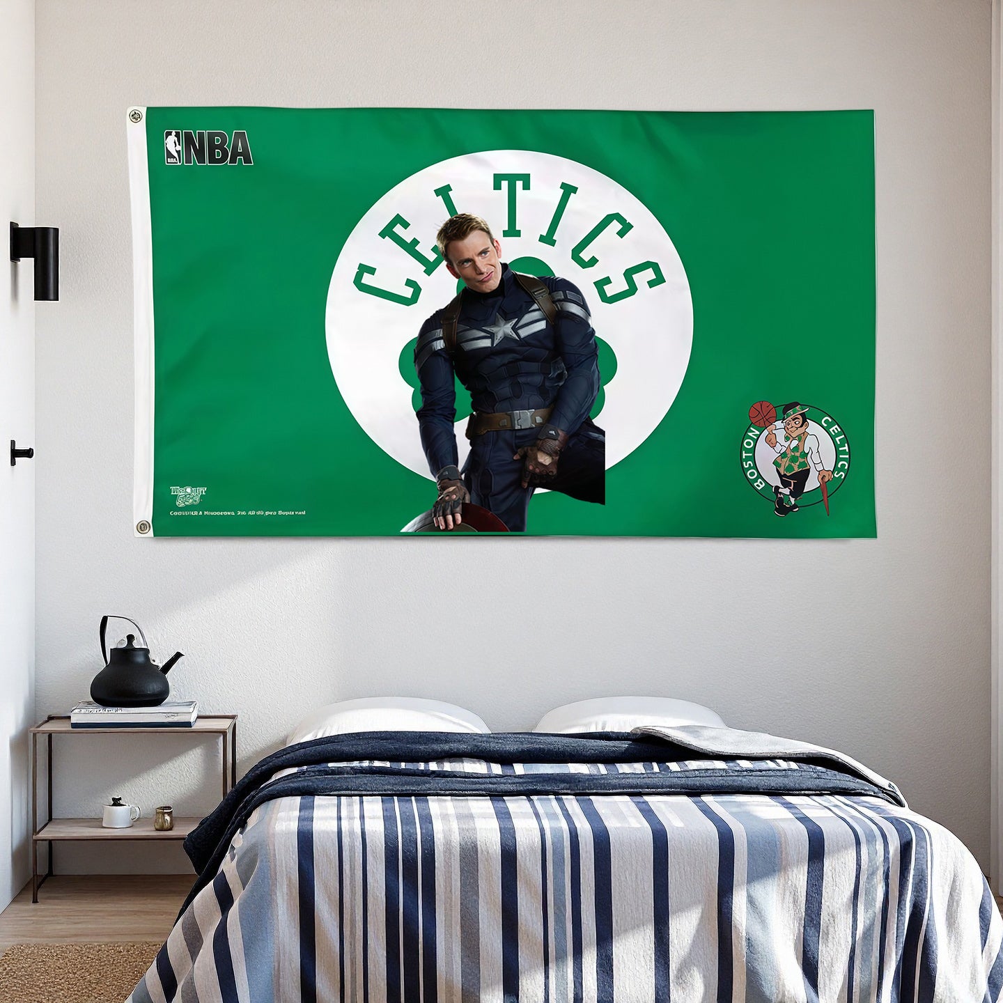 Boston Celtics Logo Green Flag Custom Image