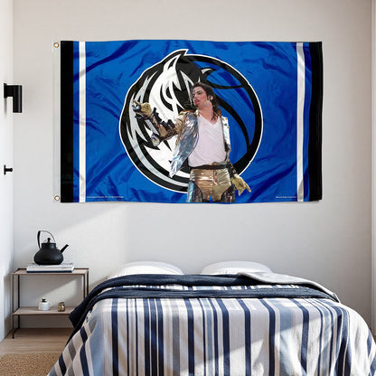 Michael Jackson X Dallas Mavericks Classic Flag Custom Image