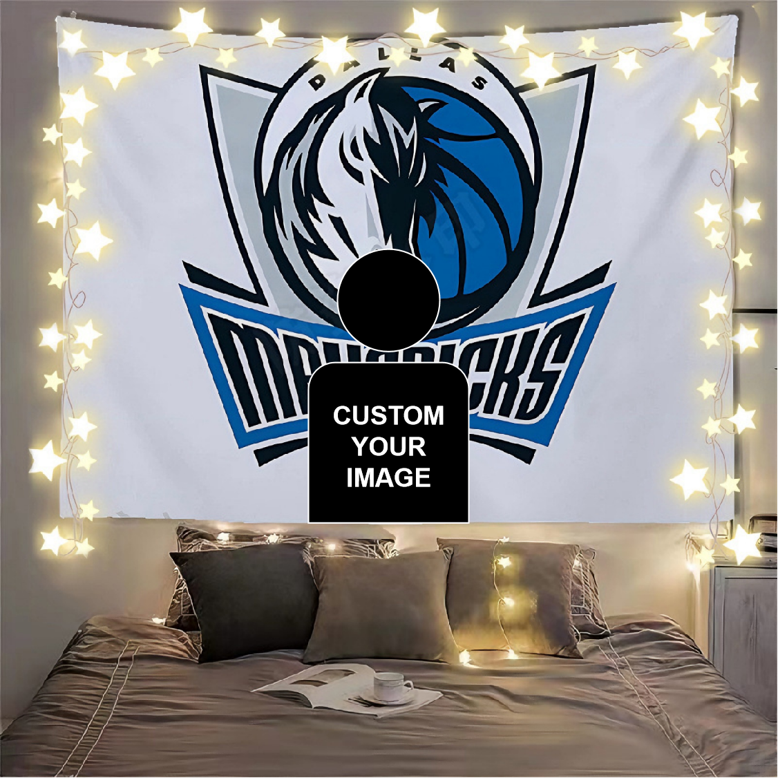 Dallas Mavericks White Flag Custom Image