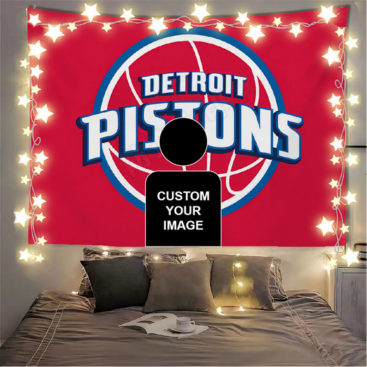 Detroit Pistons Flag Custom Image