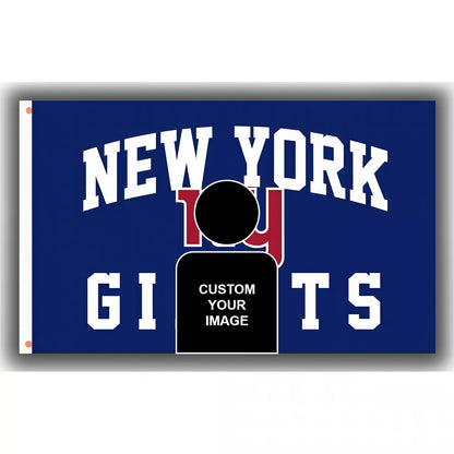 Sydney Sweeney X New York Giants Blue Flag Custom Image