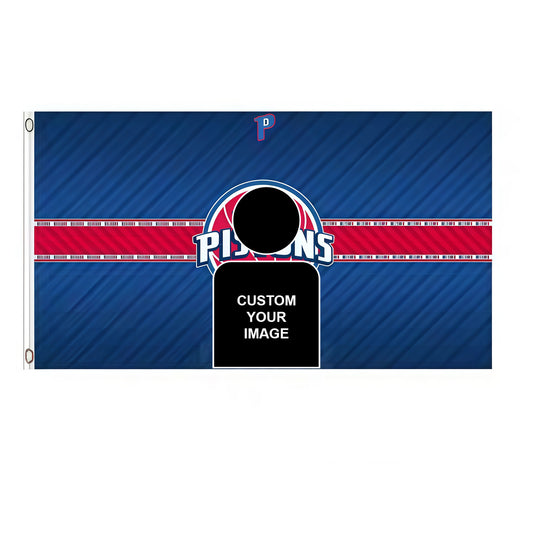 Detroit Pistons Retro Flag Custom Image
