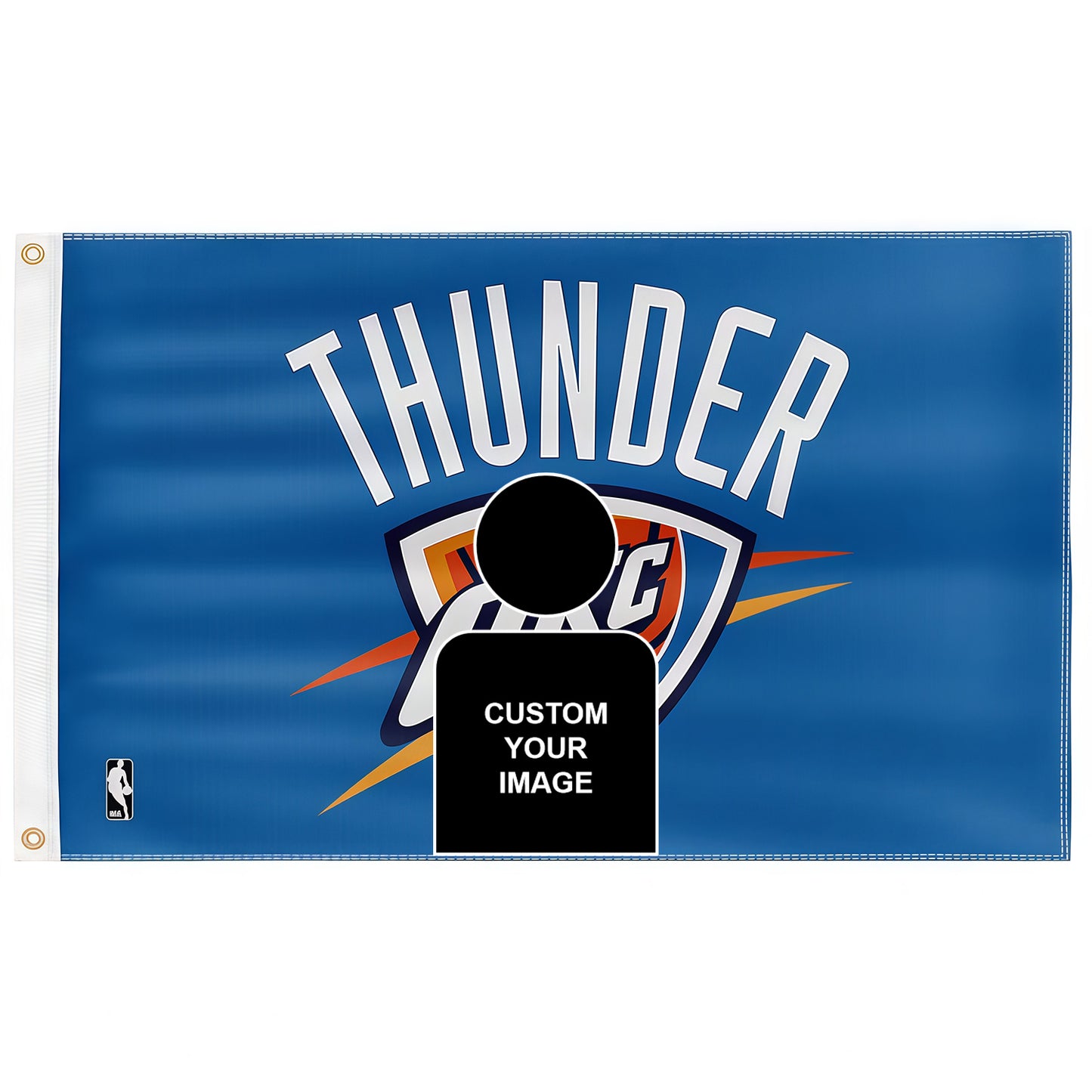 Captain America X Oklahoma City Thunder Blue Flag Custom Image