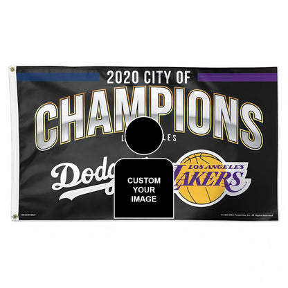 Los Angeles Lakers Black Flag Custom Image