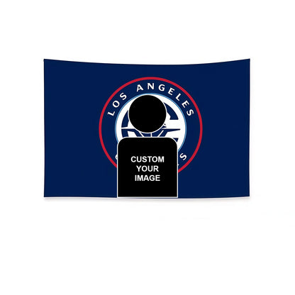 Captain America X Los Angeles Clippers Blue Flag Custom Image