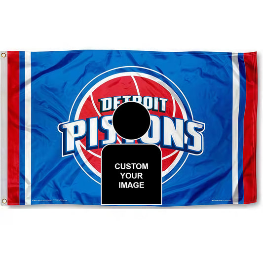 Detroit Pistons Blue Flag Custom Image