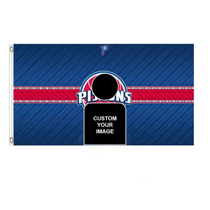 Captain America X Detroit Pistons Retro Flag Custom Image