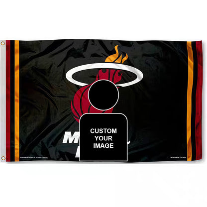 Michael Jackson X Miami Heat Black Flag Custom Image