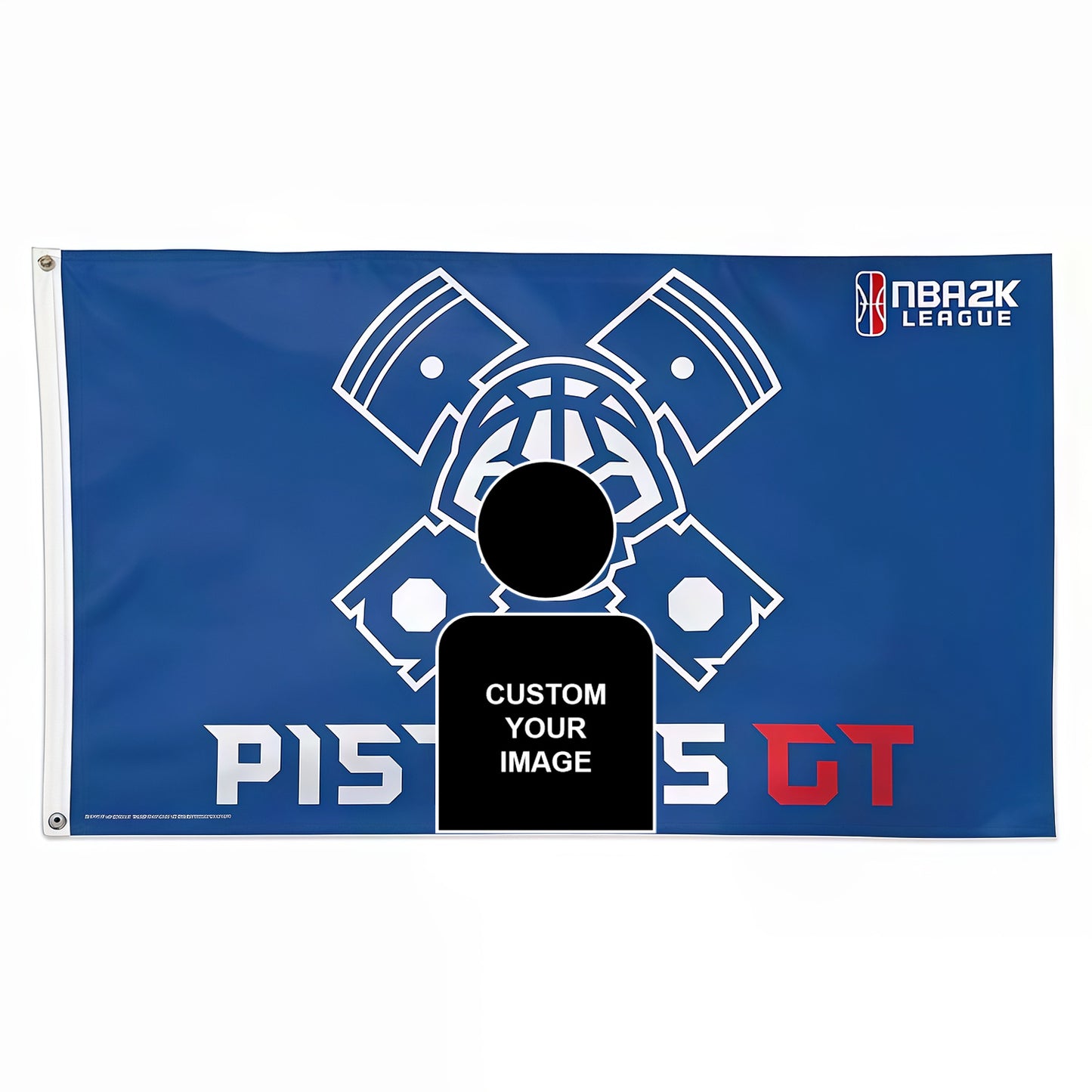 Detroit Pistons Blue Flag Custom Image