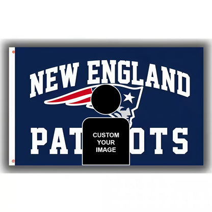 Sydney Sweeney X New England Patriots Blue Flag Custom Image