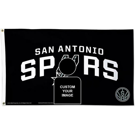 San Antonio Spurs Black Flag Custom Image