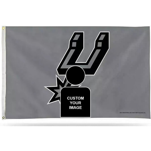 San Antonio Spurs Grey Flag Custom Image