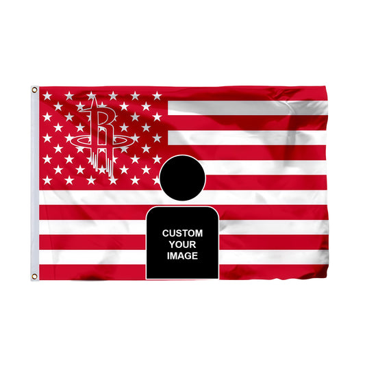Houston Rockets Interstices Flag Custom Image