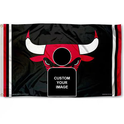 Chicago Bulls Black Flag Custom Image