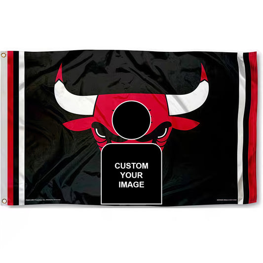 Chicago Bulls Black Flag Custom Image