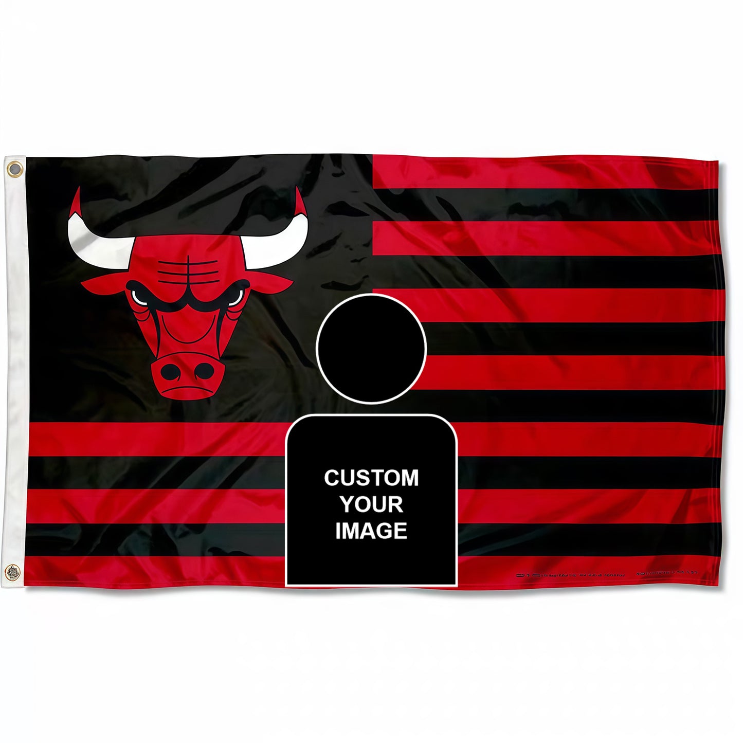 Chicago Bulls Interstices Flag Custom Image
