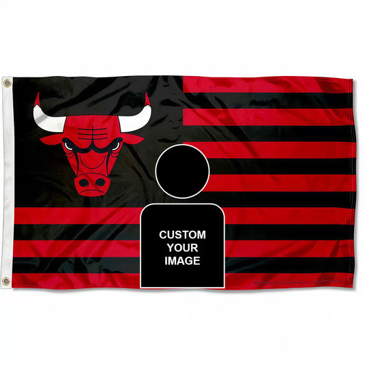 Chicago Bulls Interstices Flag Custom Image